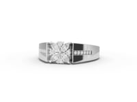 0.32 Ct Marquise Diamond Floral Cluster Wide Band Ring