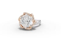 4.47 Ct Round Diamond Swirl Halo Two-Tone Engagement Ring