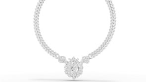 7.98 Ct Pear Diamond Floral Halo Cuban Chain Necklace