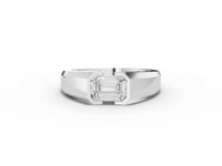 1.00 Ct Emerald Diamond Bezel Set Signet Ring
