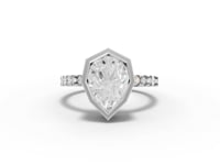 2.18 Ct Pear Solitaire Bezel With Side Diamond Band