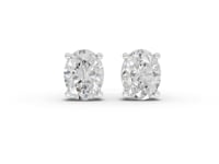 1.50 Ct Each Oval Four-Prong Lab Diamond Stud Earrings