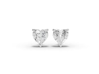 1.50 Ct Each Heart Lab Diamond Solitaire Stud