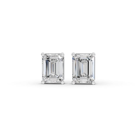 1.50 Ct Each Emerald Lab Diamond Solitaire Stud