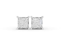 1.50 Ct Each Princess Lab Diamond Solitaire Stud