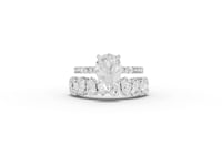 3.56 Ct Pear Solitaire Lab Diamond Bridal Ring Set