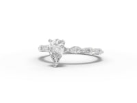 0.81 Ct Pear Lab Diamond Marquise Side Stone Ring