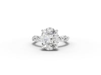 2.19 Ct Oval Lab Diamond Infinity Pavé Engagement Ring