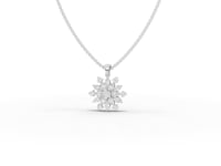 1.78 Ct Marquise Floral Lab Diamond Pendant Necklace