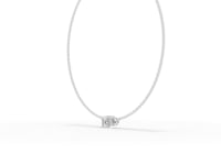 4.41 Ct Emerald Solitaire Bezel Lab Diamond Necklace