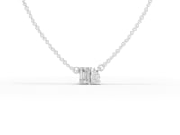 0.75 Ct Emerald Cut Bezel Lab Diamond Necklace