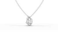 1.013 Ct Oval Solitaire With Side side Diamond Pendant