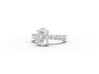 2.13 Ct Oval Lab Diamond Marquise Side Stone Ring