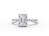 1.71 Ct Radiant Hidden Halo Accent Lab Diamond Ring