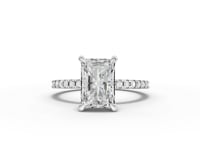 1.73 Ct Radiant Hidden Halo Pavé Ring
