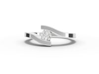 0.25 Ct Round Lab Diamond Bypass Tension Ring