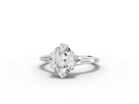 1.53 Ct Oval Lab Diamond Lotus Solitaire Ring