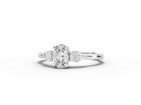 0.80 Ct Oval Lab Diamond Three-Stone Ring