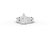 1.70 Ct Pear Solitaire Lab Grown Diamond Bridal Ring Set