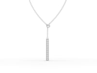 0.33 Ct Diamond Bar Lariat Pendant Necklace