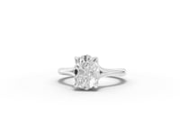 1.53 Ct Oval Lab Diamond Lotus Solitaire Ring