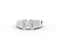 3.004 Ct Radiant Solitaire Men’s Lab Diamond Ring