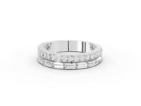 1.03 Ct Round Baguette Half Eternity Band
