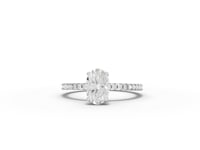 1.23 CT Oval Hidden Halo Pavé Ring