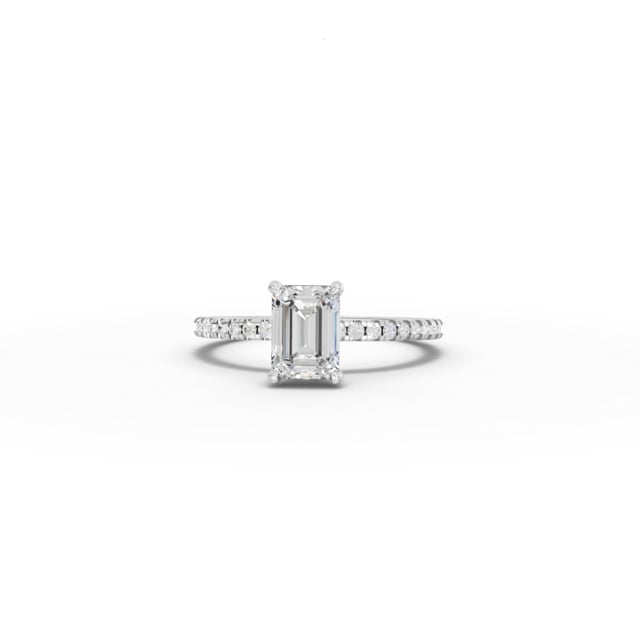 1.23 CT Emerald Hidden Halo Pavé Ring