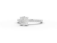 1.23 Ct Round Hidden Halo Pavé Ring