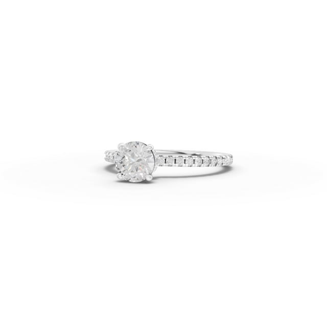 0.98 Ct Round Hidden Halo Pavé Ring