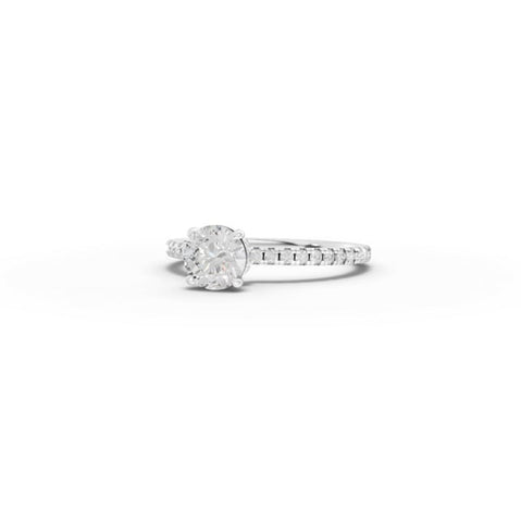 0.98 Ct Round Hidden Halo Pavé Ring