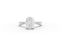 2.23 CT Oval Hidden Halo Pavé Ring
