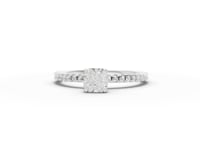 0.78 Ct Cushion Hidden Halo Pavé Ring