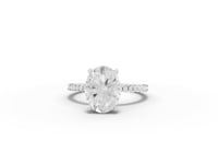 2.83 Ct Oval Hidden Halo Pavé Ring