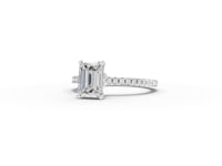 1.73 CT Emerald Hidden Halo Pavé Ring