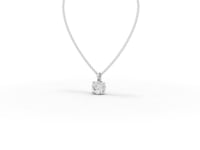 1.50 CT Round Basket Lab Diamond Solitaire Pendant