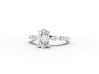1.31 CT Oval Prong Marquise Accent Lab Diamond Ring