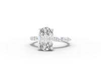 2.81 CT Oval Solitaire Marquise Accent Lab Diamond Ring