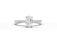 0.98 CT Oval Hidden Halo Pavé Ring