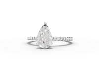 1.73 Ct Pear Hidden Halo Pavé Ring