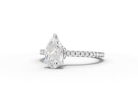 1.23 Ct Pear Hidden Halo Pavé Ring