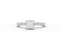 0.98 CT Princess Hidden Halo Pavé Ring