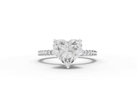 2.23 Ct Heart Hidden Halo Pavé Ring