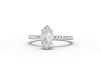 0.98 Ct Marquise Hidden Halo Pavé Ring