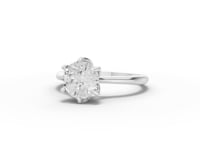 1.50 CT Round Lab Diamond cathedral set Solitaire Ring