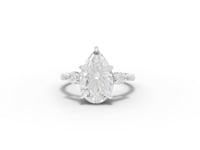 3.83 CT Pear Three-Stone Lab Diamond Ring