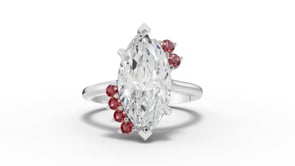 4.16 CT Marquise BirthStone Accent Lab Diamond Ring