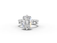 4.39 CT Radiant Pavé Bridal Set Lab Diamond Ring
