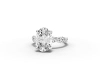 2.69 CT Oval Twisted Pavé Lab Diamond Ring